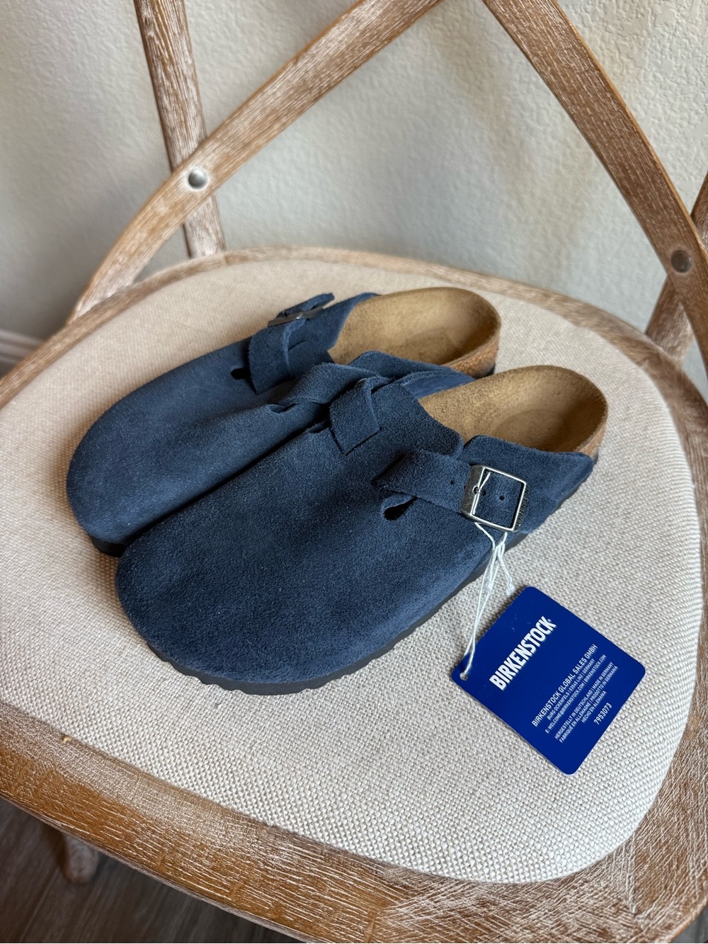 Birkenstock Boston suede clog new navy - Picture 2 of 6